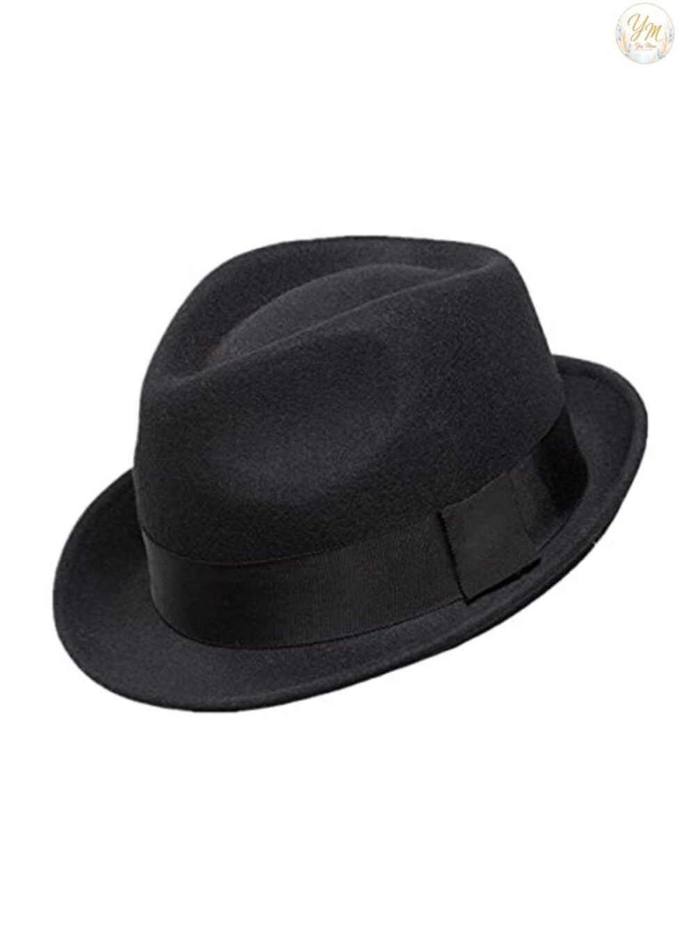 Mens Wool Felt Winter Fedora Hat Short Brim Satin Lined
